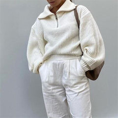 Chic turtleneck sweater with zipper