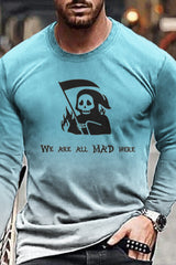 Halloween Ombre Grim Reaper Print T-Shirt