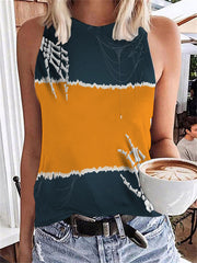 Happy Halloween Skull Hand Print Tank Top