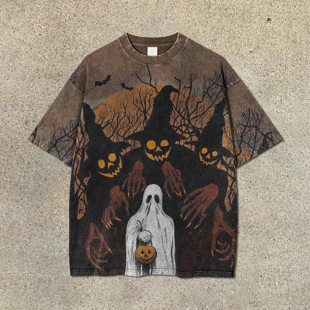 🎃💀 Halloween Fun Monster Print Short Sleeve T Shirt