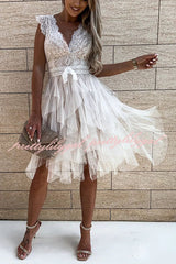 Infinite Beauty Lace Tulle Midi Dress