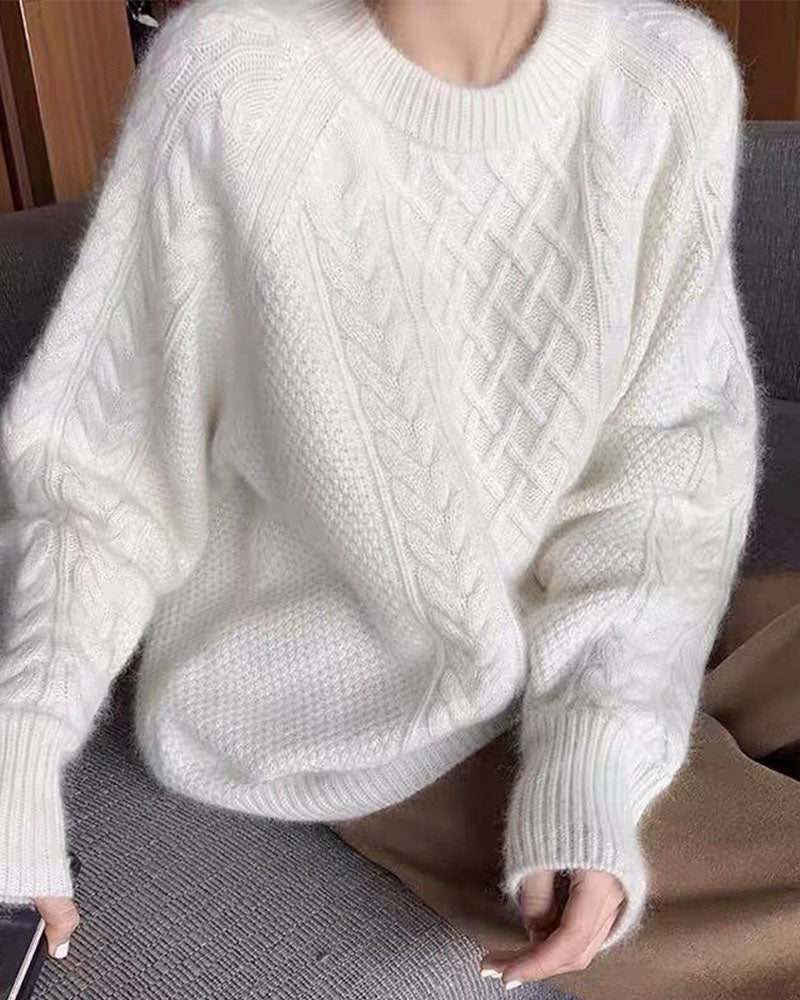 Winter twist vintage languid lazy wind knitwear
