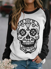Day Of The Dead Gem Skull Crew Neck Sweatshirt