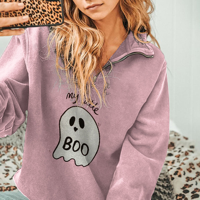 My Little Boo Print Sweatshirt