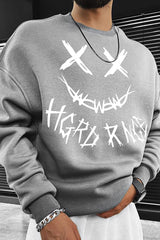 Halloween Devil Smiley Print Casual Sweatshirt
