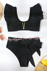 We're Hawaii Bound Soon Ruffle Bikini Swimsuit
