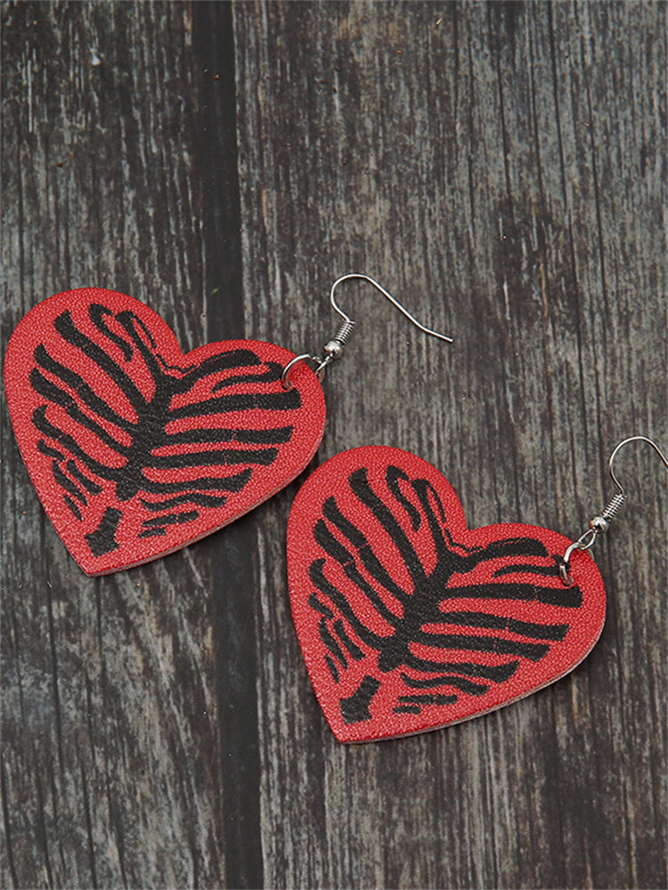 Skeleton Inspired Heart Pendant Earrings