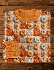 Halloween Pumpkin Crochet Art Cozy Sweater