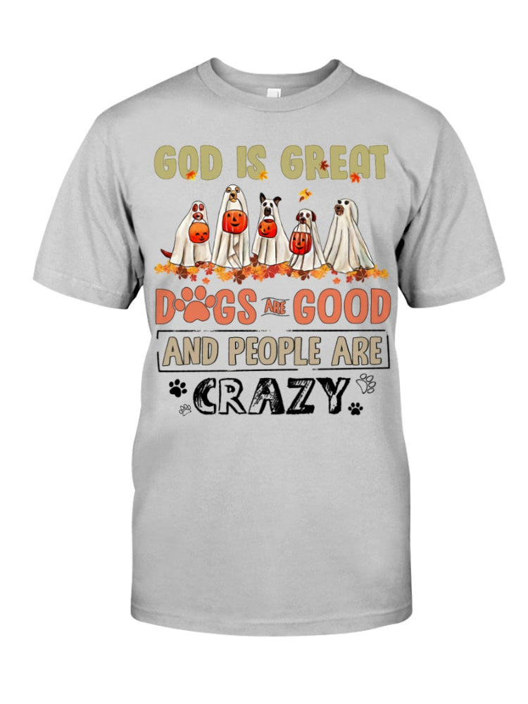 Halloween Ghost Dog Print Short Sleeve T Shirt