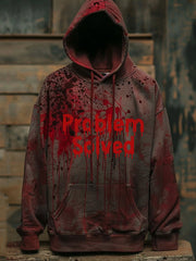 Problem Solved Halloween Print Casual Hoodie