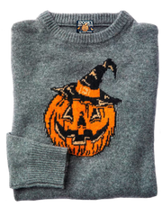 Halloween Pumpkin Print Casual Knitted Pullover Sweater