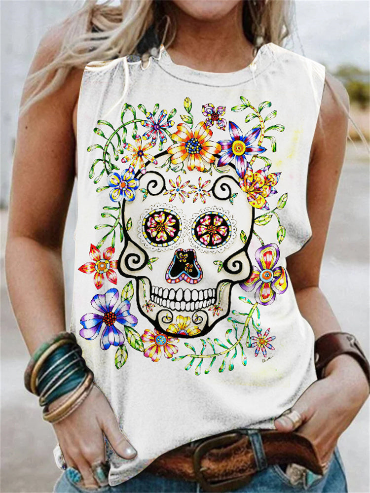 Day Of The Dead Sugar Skull Tank Top