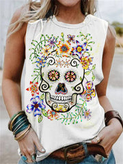 Day Of The Dead Sugar Skull Tank Top