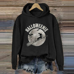 Dachshund Halloween Print Long Sleeve Hoodie