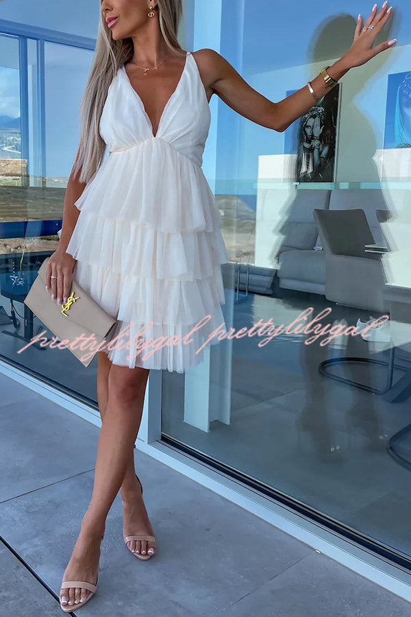 Forever My Love Tiered Tulle Mini Dress