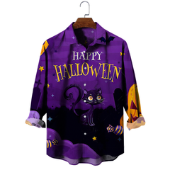 Men's Halloween Print Long Sleeve Shirt