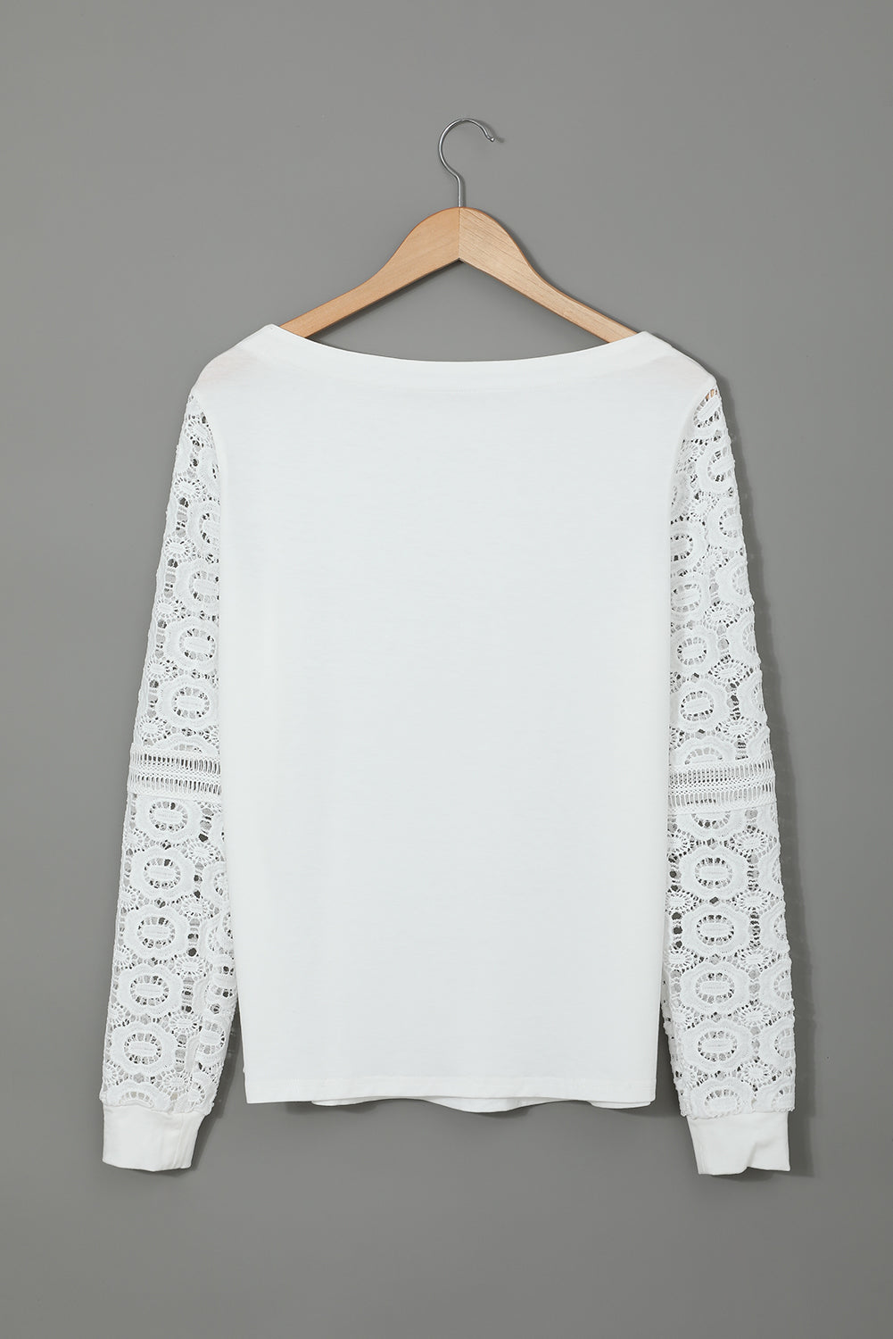 Women's Chic White Lace Long Sleeve Top
