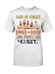 Halloween Ghost Dog Print Short Sleeve T Shirt