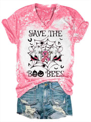 Save The Boo Bees V-Neck Short Sleeve T-Shirt