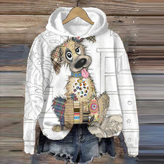 Retro Dog Print Women's Sweatshirt