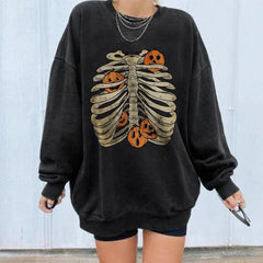 Halloween Print Casual Long Sleeve Sweatshirt