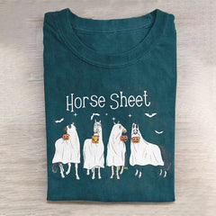 Horse Sheet Ghost Halloween Long Sleeve T-Shirt