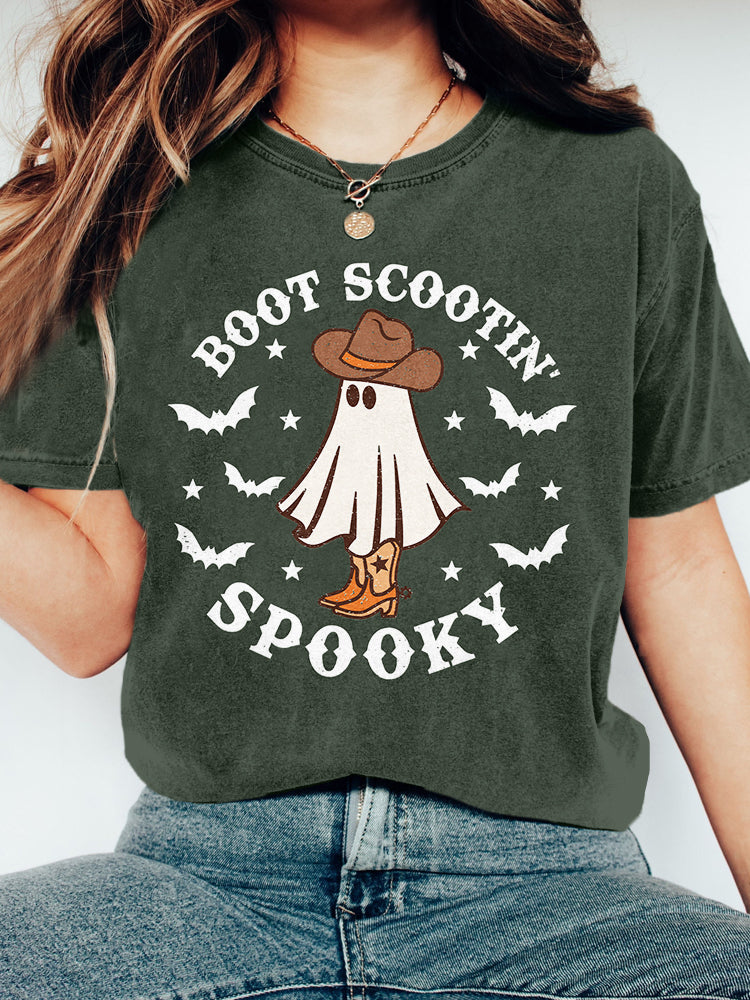 Boot Scootin Spooky Graphic Vintage Washed T Shirt