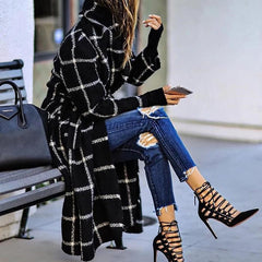 Medium Length Plaid Coat