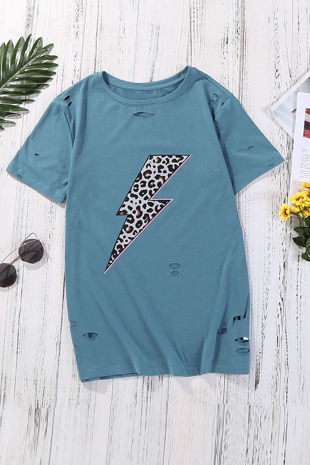 Women's Supernova Distressed Cotton Short Sleeve Tee