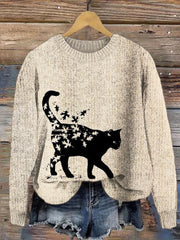 Maple Leaf Cat Cozy Sweater