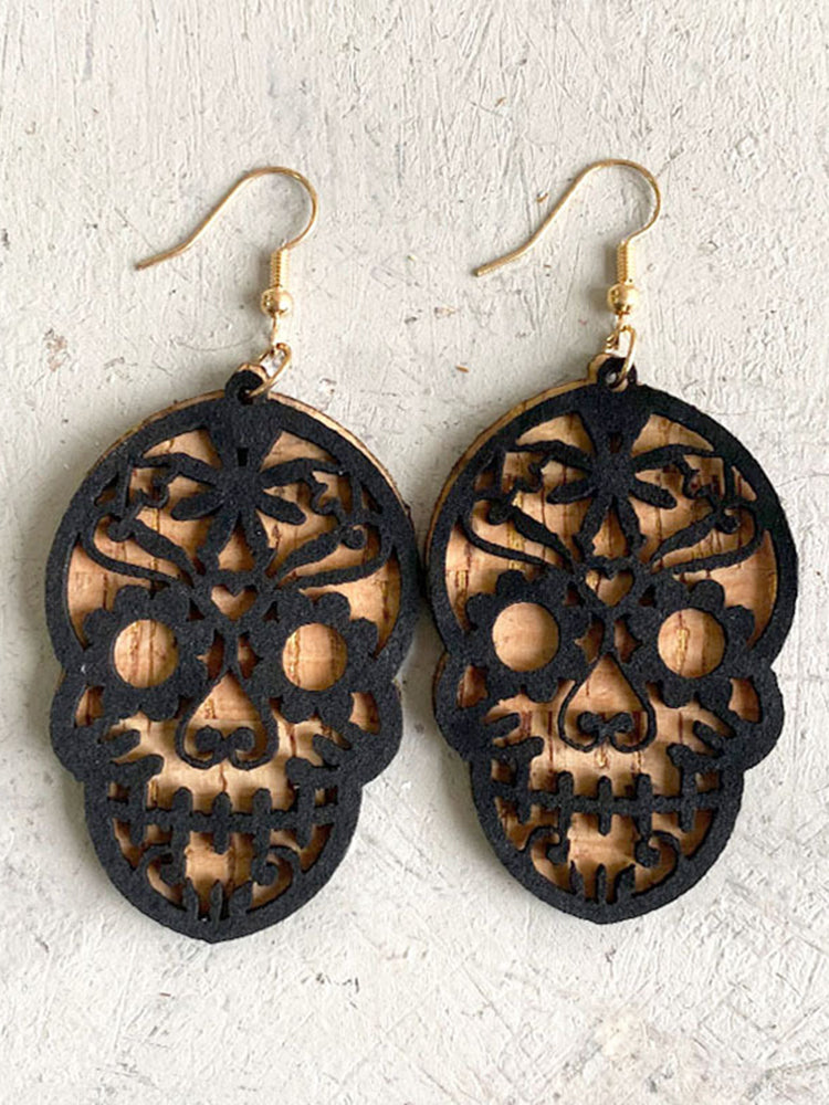 Casual Three-Dimensional Stitching Skull Earrings