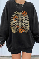 Halloween Print Casual Long Sleeve Sweatshirt