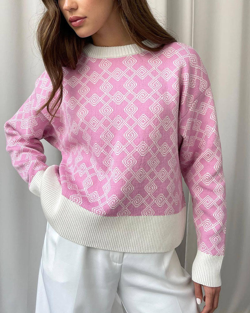 Chic on-trend jacquard sweater