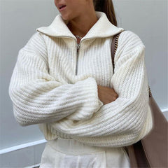 Chic turtleneck sweater with zipper