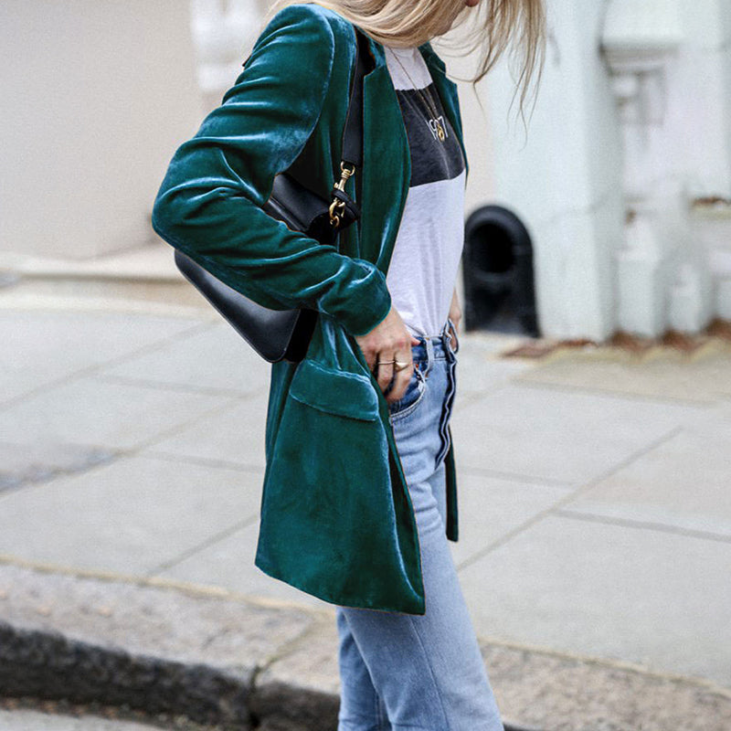 Solid Color Casual Long Sleeve Blazer