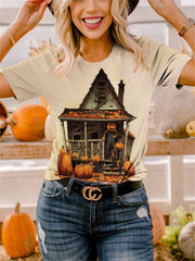 Halloween House Of Pumpkins Art T Shirt