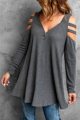 Women's Gray Knit Tunic Top