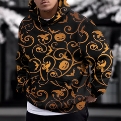 Men's Halloween Pumpkin Loose Hoodie