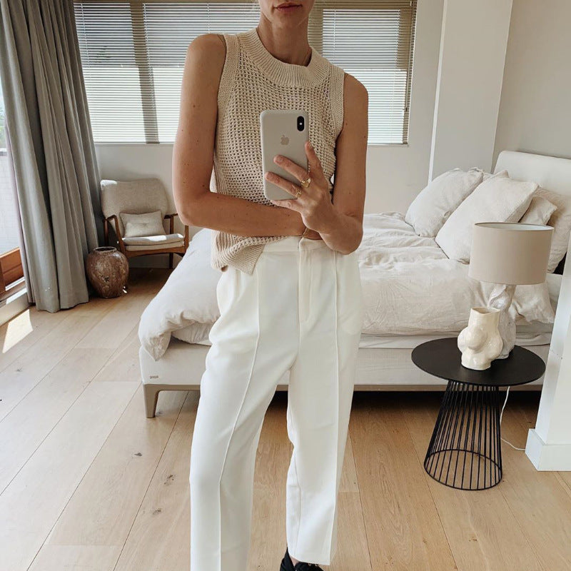 Chic Sleeveless Hollow Out Sweater Vest