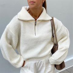 Chic turtleneck sweater with zipper