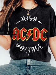 Rock Band Inspired Crewneck Vintage Washed T Shirt