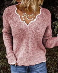 Mohair High Quality Wave Neck Sweater