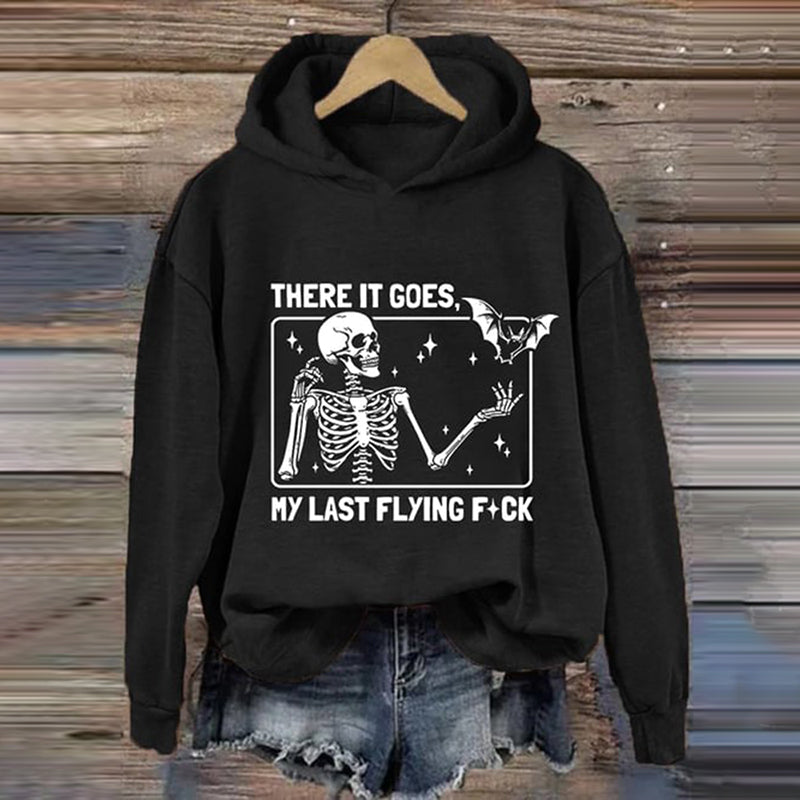 Halloween There It Goes My Last Flying F*ck Print Crew Neck Hoodie