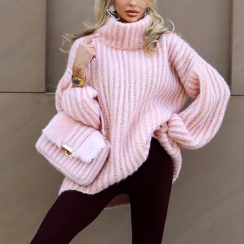 Turtleneck Puffy Long Sleeve Sweater