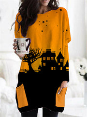 Halloween Scary Haunted House Comfy Tunic Shirt