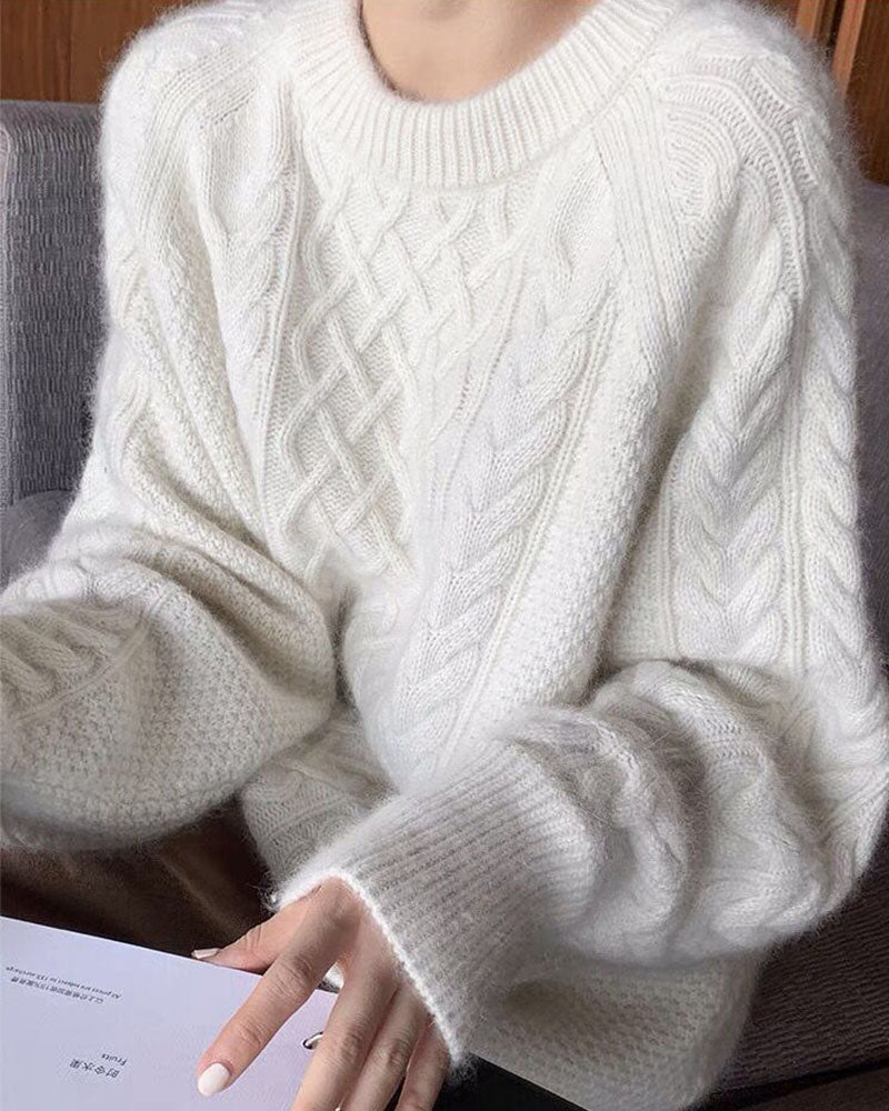 Winter twist vintage languid lazy wind knitwear