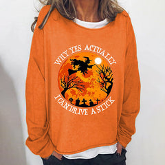 Spooky Witch Round Neck Sweatshirt