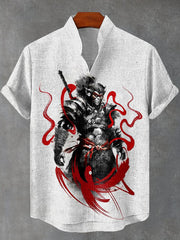 Men's Ink Painting Monkey King Art Print Casual Shirt