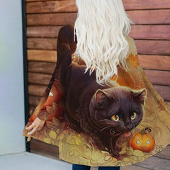 Cat Jack-o-lantern Casual Cardigan