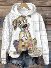 Retro Dog Print Women's Sweatshirt